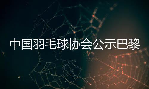 中國(guó)羽毛球協(xié)會(huì)公示巴黎奧運(yùn)參賽名單 陳雨菲、黃東萍領(lǐng)銜